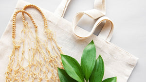Reusable net shopping bag and reusable canvas shopping bag