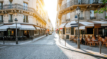 two restaurants on street in Paris France 
