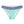 Bambina Swim cheeky bikini bottom back view with navy blue and white chevron stripe waistband and aqua color bottom