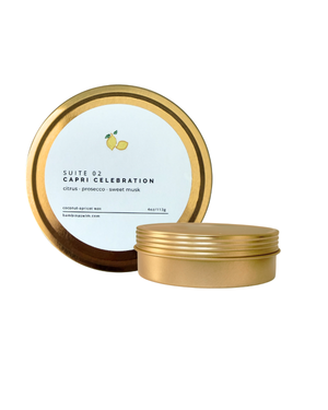 Suite 02: Capri Celebration Candle - 4oz Gold Travel Tin