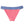 Bambina Swim cheeky bikini bottom with navy blue and white chevron stripe waistband and coral color bottom