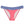 Bambina Swim cheeky bikini bottom with navy blue and white chevron stripe waistband and coral color bottom
