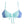 Tie front bikini top with tie in front, aqua color front with navy blue and white stripe sides