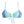 Load image into Gallery viewer, Tie front bikini top with tie in front, aqua color front with navy blue and white stripe sides
