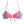 Load image into Gallery viewer, Tie front bikini top with coral color in middle and navy blue and white stripes on sides
