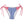 Tie side bikini bottom with navy blue and white stripes in front and and back and coral color in middle
